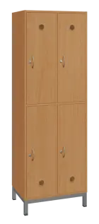 SBS-2222 šatní skříň 4-boxová, 1800x600x400 mm, kovové nohy, buk royal